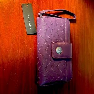Purple Tahari Sammy Wristlet Clutch NWT